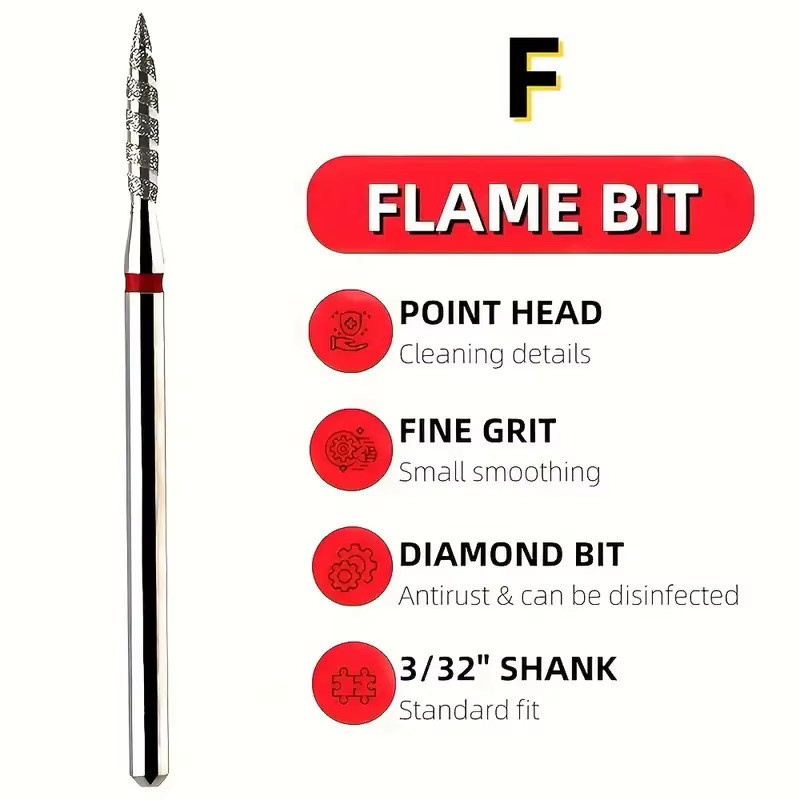 Schneider Tornado Diamant Nagel Bohrer, 10 Stück, Feine & Mittlere Körnung - Bild 2