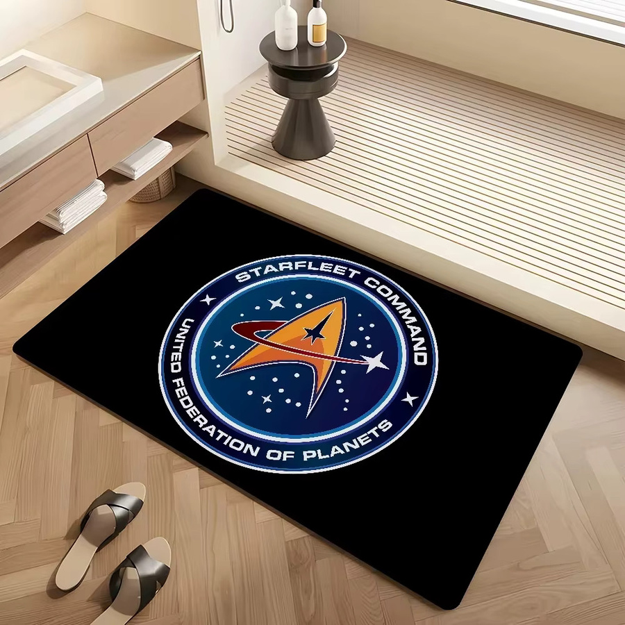 VIKAMA Interstellar Abzeichen-Teppich, rutschfeste Fußmatte für Eingangsbereich und Schlafzimmer, B/T: 60 x 40 cm - Bild 4