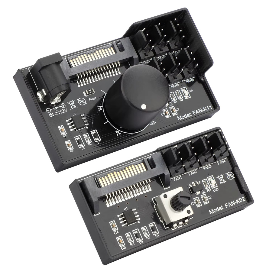 RGEEK PWM Lüfterdrehzahlregler mit SATA-Anschluss für NAS und Server, 4-Pin Lüftersteuerung, Schwarz - Bild 3