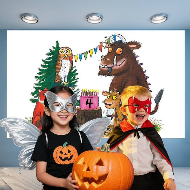 52TOYS Fotohintergrund mit Cartoon-Tierillustration in Mehrfarbig für Studio-Dekorationen und Events - Bild 1