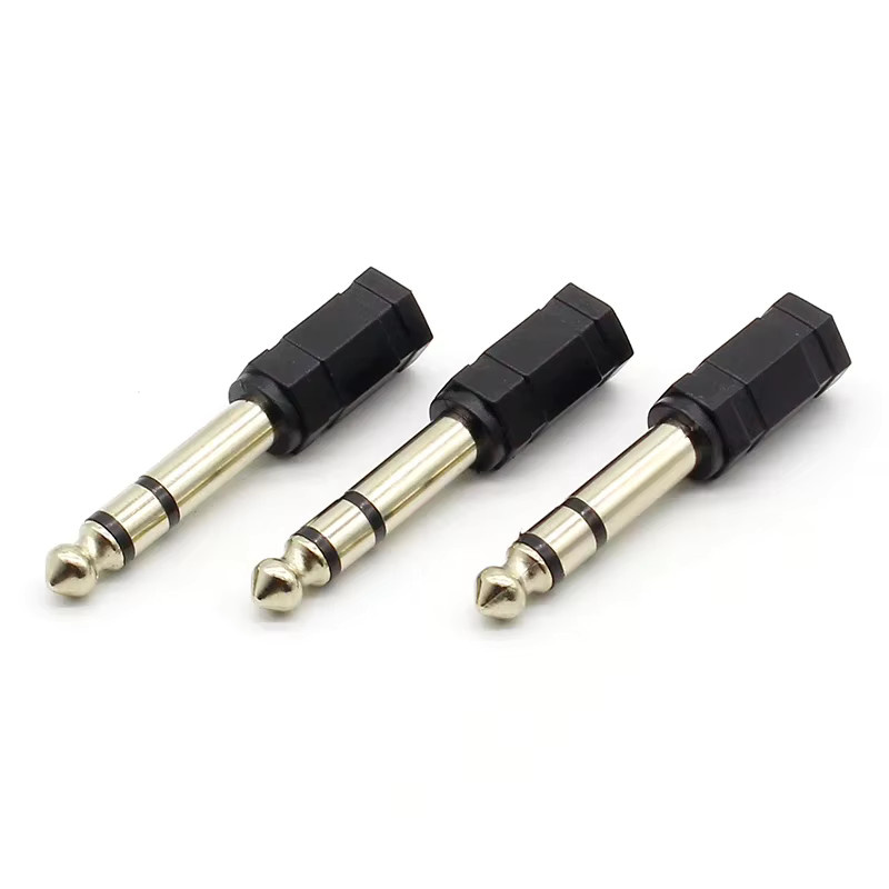 ELECAPITAL 3er Set Audio Adapter Set: 6,35 mm Mono Stecker auf 3,5 mm Stereo/Mono Klinke - Bild 2