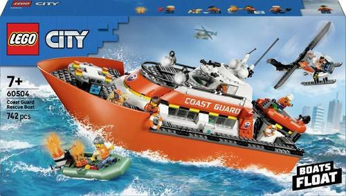 LEGO City Rettungsboot der Küstenwache mit Hubschrauber ab 7 Jahren