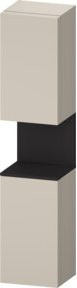 Duravit Hochschrank Qatego in Grau/Beige, Wandmontage, 2 Türen mit Glaseinsätzen, B: 40 cm, T: 36 cm, H: 176 cm - Bild 1