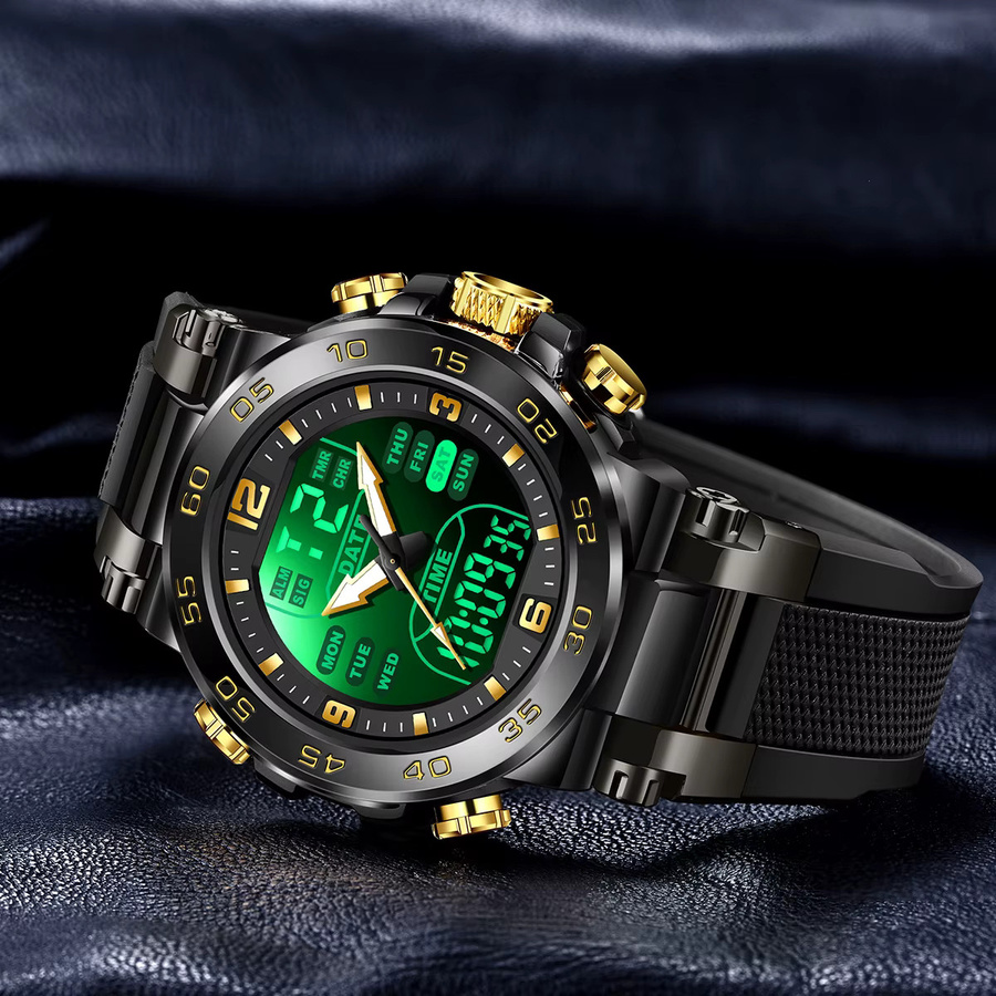 Foxbox Armbanduhr Quarz, Digitaluhr, Schwarz, Herren, Wasserdicht - Bild 5