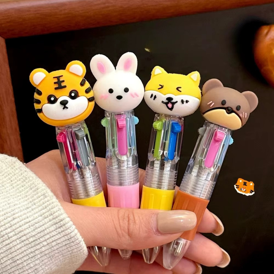 TWBEB 4-in-1 Tier-Kugelschreiber mit Mehrfarben-Gelstift 0,5 mm für Schüler - Bild 3