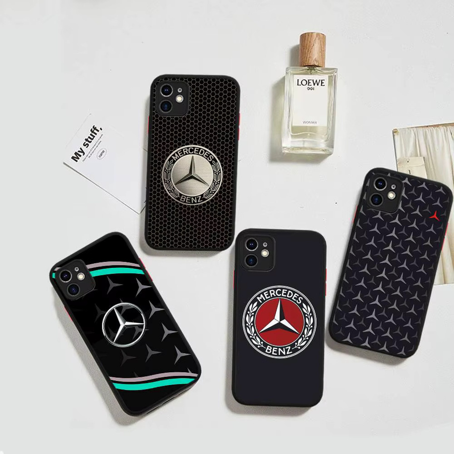Mercedes-Benz Handyhülle für iPhone 11 12 13 14 15 16 Pro Plus X XS Max Matte Stoßfeste Schutzhülle in Schwarz - Bild 2