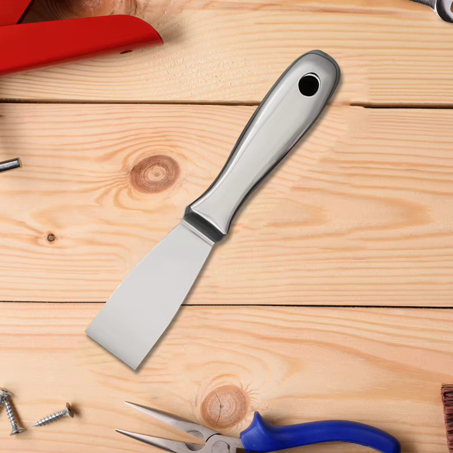 VAKIND Einteiliger Spachtel aus Edelstahl als Farbschaber-Werkzeug und Malermesser zum Spachteln, Flicken und Malen - Bild 3