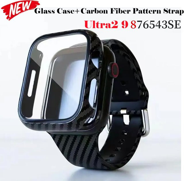 jansin Uhrenarmband Kohlefaser, Kunststoff, Schwarz, Unisex - Bild 1