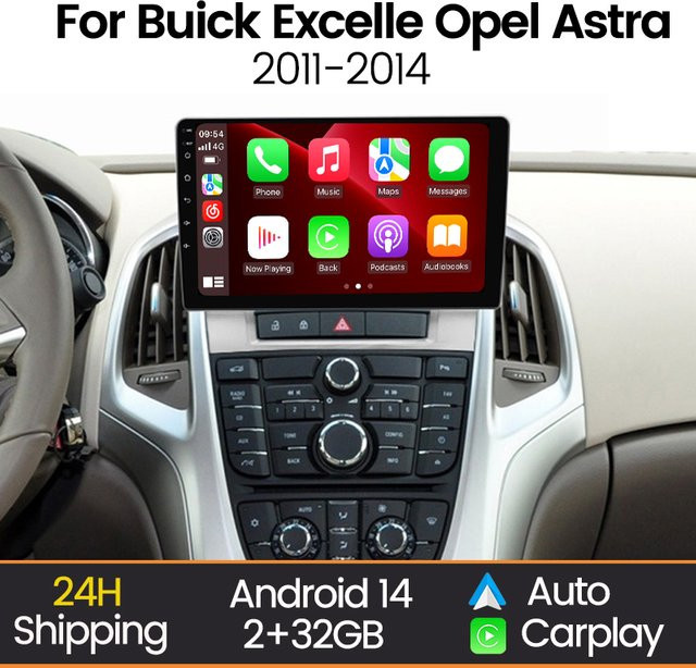 MEKEDE Car Radio mit 9 Zoll Display für Buick Excelle GT XT und Opel Astra J 2011-2014 mit Android Auto, Apple CarPlay, WiFi und Bluetooth in Schwarz - Bild 1