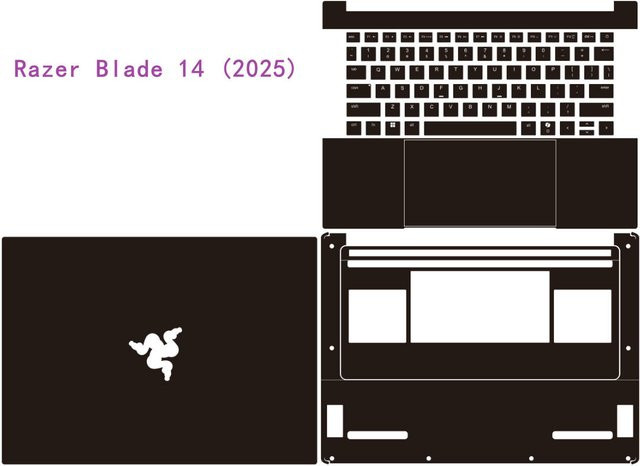 Razer Laptop Vinyl Aufkleber Abdeckung transparent für Blade 14 16 2025 RZ09-0530 Blade 13 15 17 18 RZ09 2024 2023 2022 2021 - Bild 1