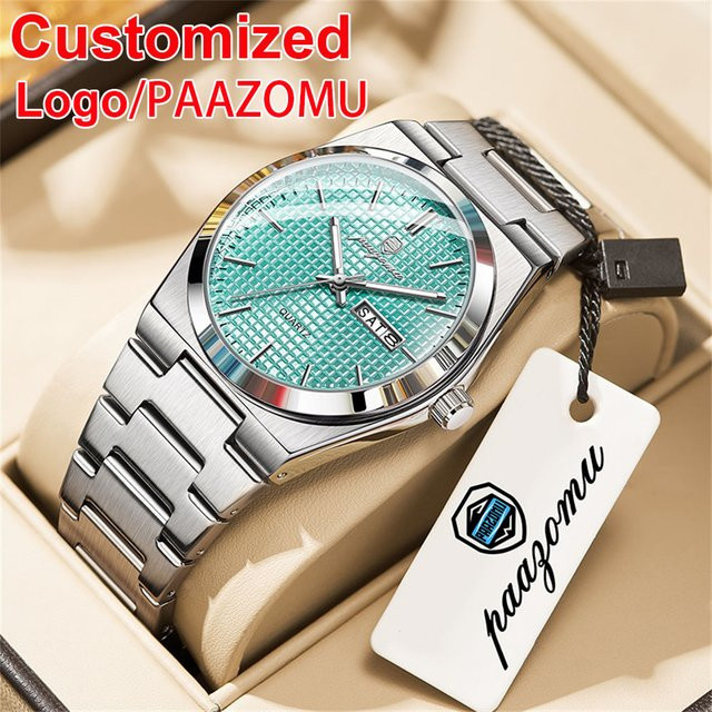 PAAZOMU Chronograph, Quarz, Edelstahl, Grün, Herren - Bild 1