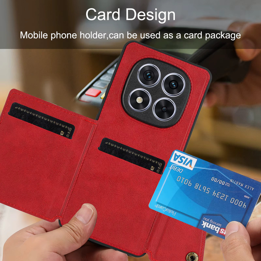 Leder-Kartenetui Magnet-Brieftasche Hülle für Xiaomi Redmi Note 15 Pro 5G und Redmi Note 15 Pro Plus mit Objektivschutz - Bild 1