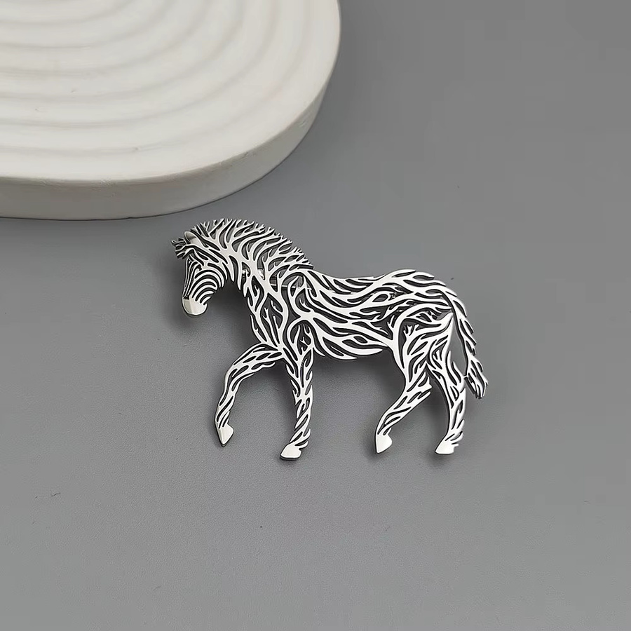KATARIAN Brosche Zebra, Goldton, 316L Edelstahl, Unisex - Bild 2