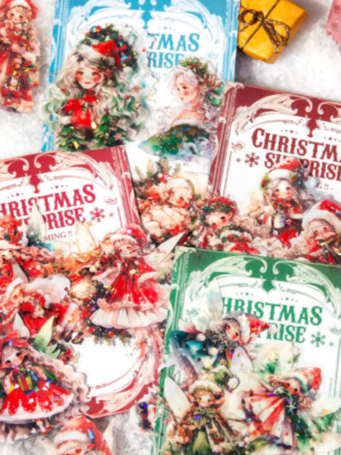 Mr. Paper Dekorative Aufkleber mit Weihnachtself-Mädchen-Motiv, 10 Stück pro Beutel, Multicolour - Bild 4