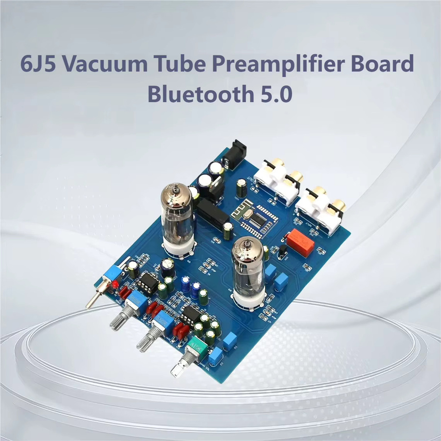 YJCO HIFI 6J5 Röhren-Vorverstärker-Platine mit Bluetooth 5.0, Klangregelung für Höhen und Bass sowie NE5532 Op-Amp, DC12V - Bild 2