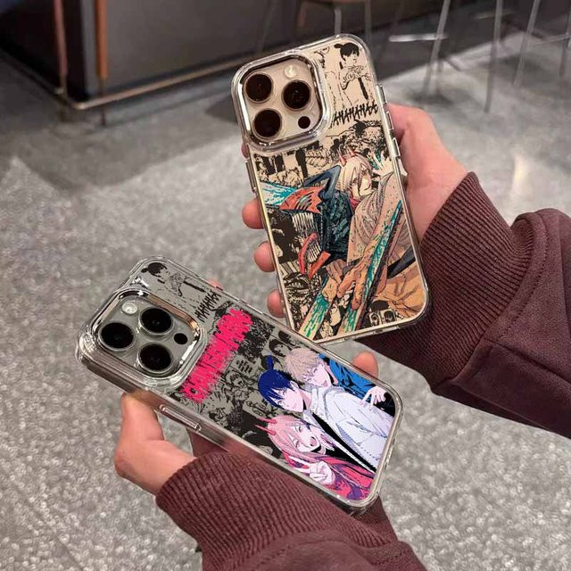 Chainsaw Man Anime Handyhülle für Apple iPhone 17 AIR 16E 15 14 13 12 11 Pro Max Plus Transparente Weiche Schutzhülle - Bild 1