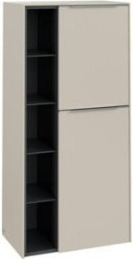 V&B Mittelschrank Subway 3.0 in Cashmere Grau mit Glasfachböden und offenem Fach, B/H/T: 57,4 x 120 x 36,2 cm - Bild 1