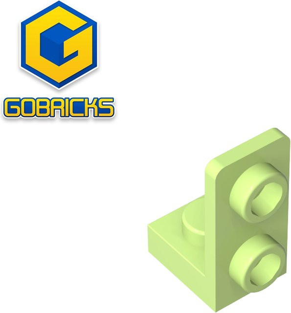 Gobricks GDS-2140 Halterung 1 x 1 - 1 x 2 umgekehrt, Zubehör, Grün - Bild 1