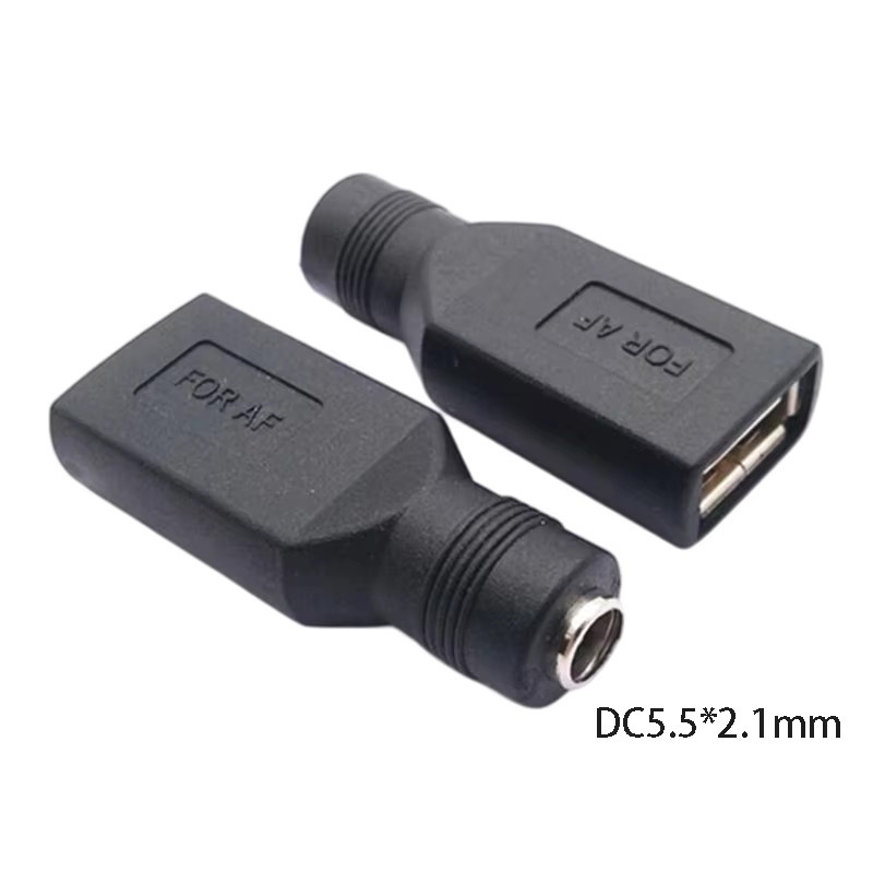 OULLX USB zu DC Buchse Konverter Schwarz, USB A auf DC 5,5 x 2,1 mm Adapter für Laptop und PC - Bild 2