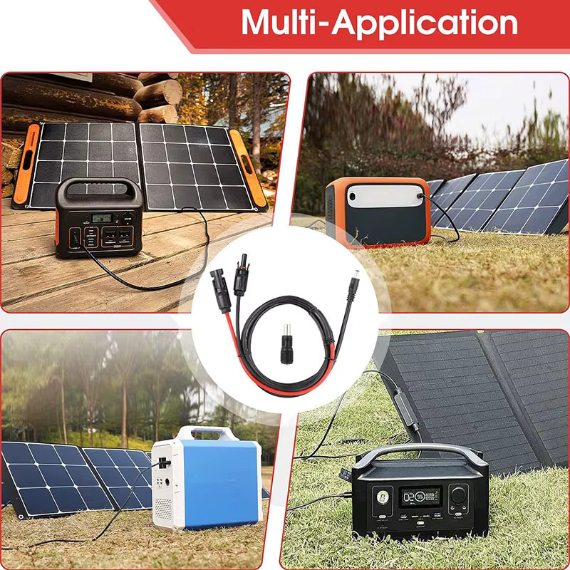 April Ample Solarpanel-Stecker zu DC5521 DC7909 Adapterkabel, 1,5 m, Schwarz, für Oukitel P800E, Jackery, Bluetti und Goal Zero Tragbare Powerstation - Bild 3