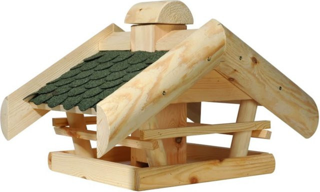 dobar Futterhaus mit grünem Bitumenschindeldach und integriertem Futtersilo - Bild 1