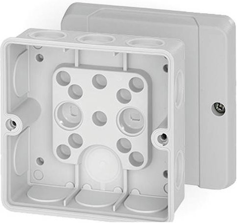 Hensel Abzweigkasten Lichtgrau RAL 7035 IP55 B: 98 mm, T: 98 mm, H: 52 mm - Bild 1