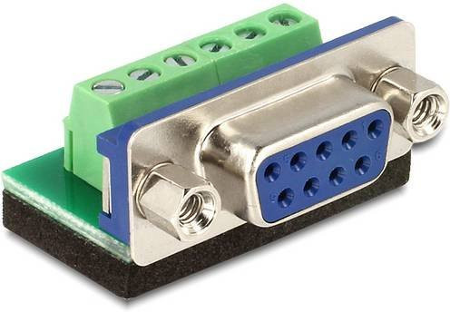 Delock 65498 VGA Adapter mit 1x D-SUB-Buchse 9pol. und 1x Buchse in Schwarz, Blau, Grün und Silber - Bild 1