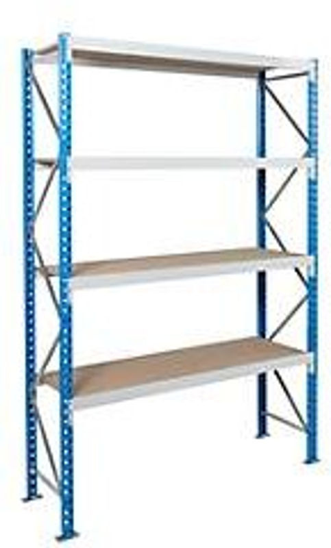 ManOrga Weitspannregal Epsivol Grundfeld, 4 Ebenen, Blau/Grau, B/T/H: 180 x 60 x 250 cm - Bild 3