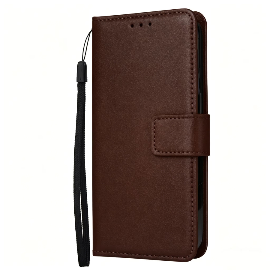 VOUVI Brieftaschenhülle aus PU-Leder für iPhone 11 bis iPhone 17 Pro Max mit Kartenclip und stoßfestem Schutz in Pink oder Braun - Bild 7