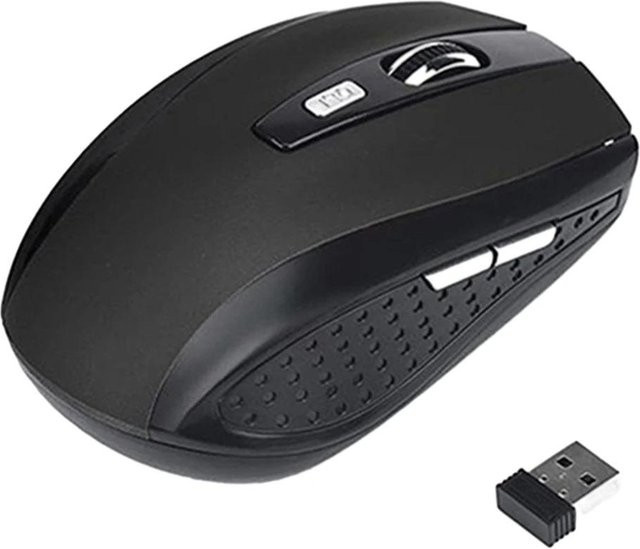 Kebidumei 2,4G Drahtlose Ergonomische Gaming Maus mit 1600 DPI und 6 Tasten in Schwarz - Bild 1