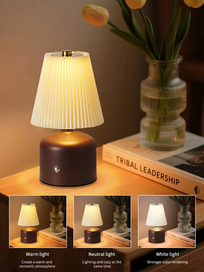 GGBingo LED-Tischlampe mit dimmbarer Helligkeit und Touch-Bedienung, wiederaufladbare Nachttischlampe für Wohnzimmer und Schlafzimmer - Bild 7