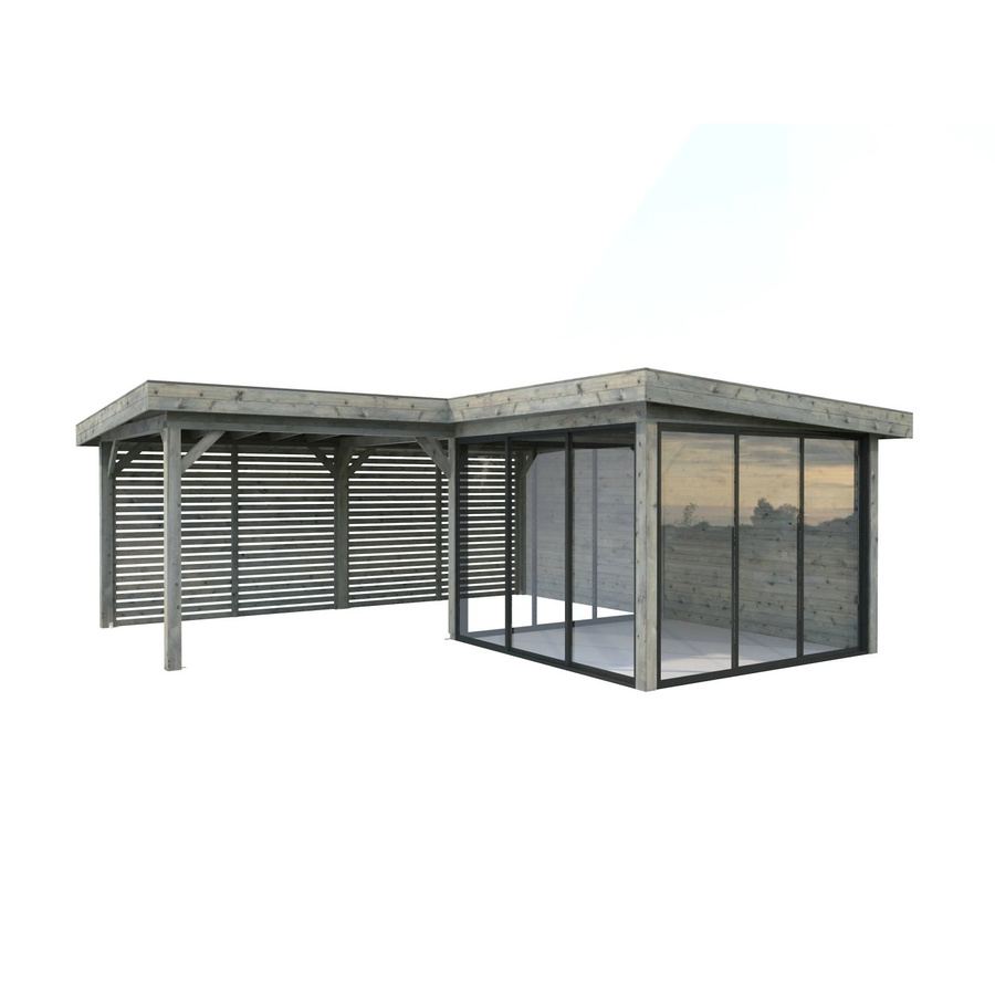 Palmako Pavillon Lenna Set Slide Grau, Fichtenholz, B/T: 588 x 588 cm - Bild 2