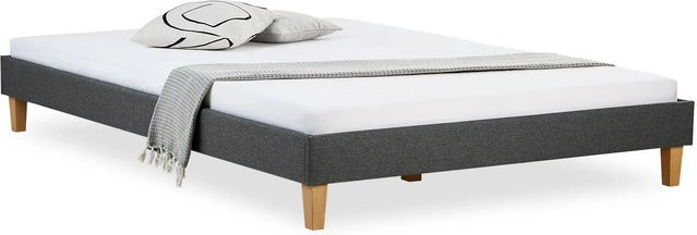 Homestyle4u Polsterbett mit Lattenrost in Grau mit Kiefernholz-Gestell, B/T/H: 160 x 200 x 103 cm - Bild 1