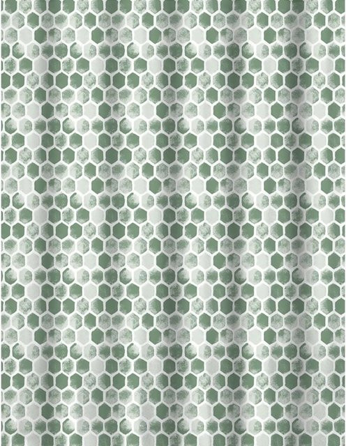 Euroshowers Duschvorhang aus Polyester in Grün mit 12 Ringen und Metallösen, wasserdicht und antibakteriell, Höhe: 200 cm, Breite: 180 cm - Bild 1