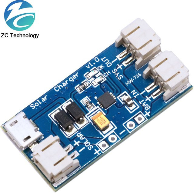 Cn3065 Mini Solar Lithium Batterie Ladegerät Board für LiPo Batterien mit Micro USB Anschluss, Blau - Bild 1