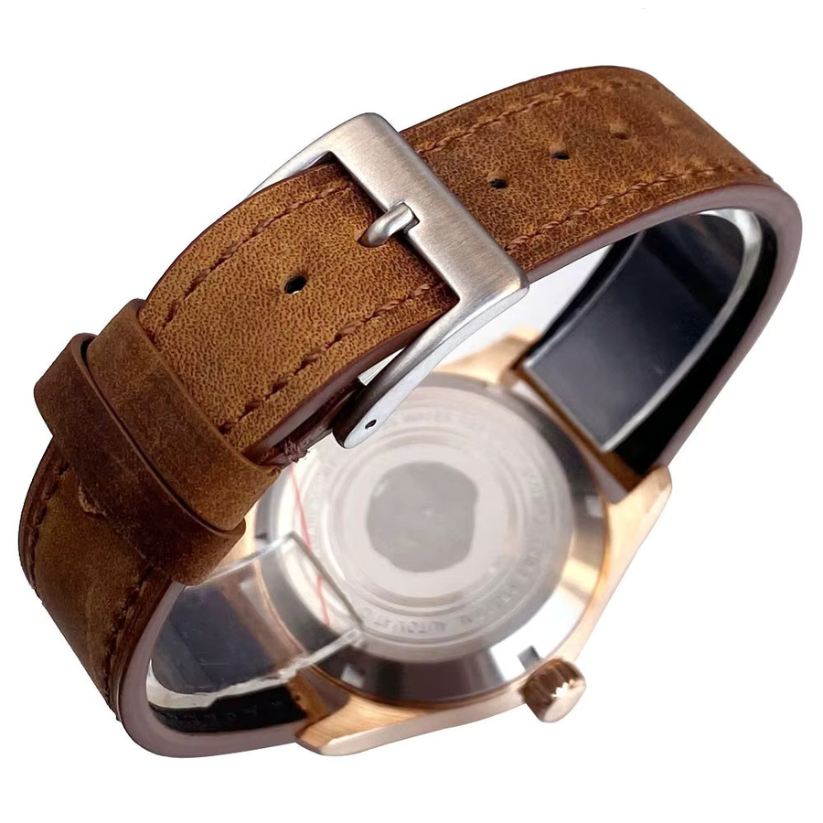 Tandorio Armbanduhr, Bronze, Automatik, 39 mm, Herren, Leder - Bild 5