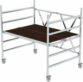 MUNK Günzburger Steigtechnik Alu-Rollgerüst klappbar in Silber mit einer maximalen Arbeitshöhe von 3 m und einer Breite von 135 mm - Bild 2