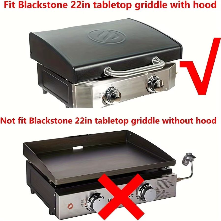 Robuste Blackstone Grillabdeckung mit Kapuze für Tischplatten und Campinggrills in Schwarz - Bild 3