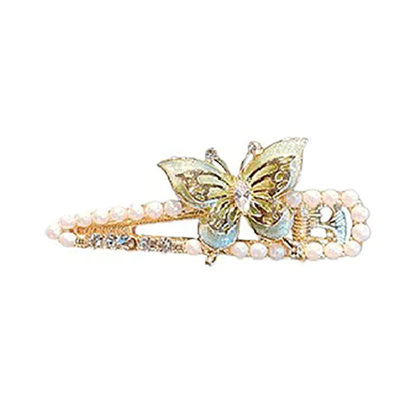 HIYAYZ Haarspange Schmetterling mit Perlen und Strass, Damen - Bild 2