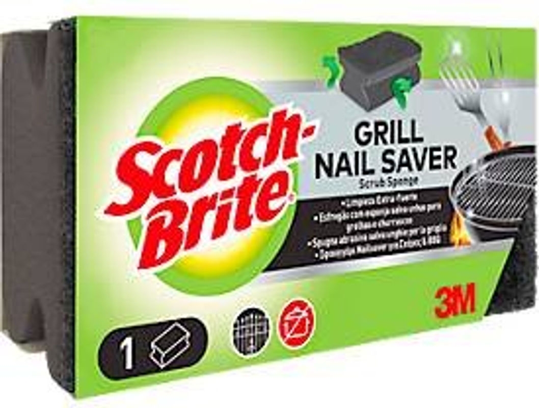 Scotch-Brite Grillschwamm für Grillroste und Öfen mit ergonomischen Griffrillen, schwarz, 1 Stück - Bild 3