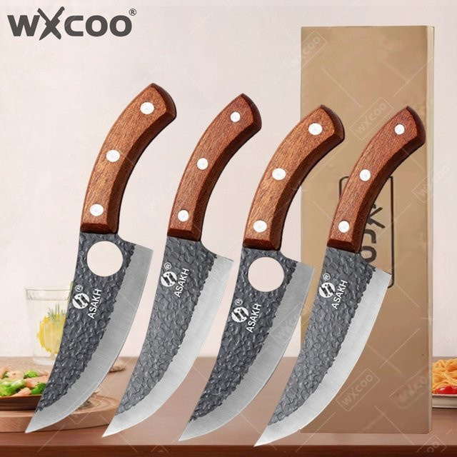 WXCOO Handgeschmiedetes Küchenmesser mit Holzgriff als Fleischbeil und Ausbeinmesser - Bild 1