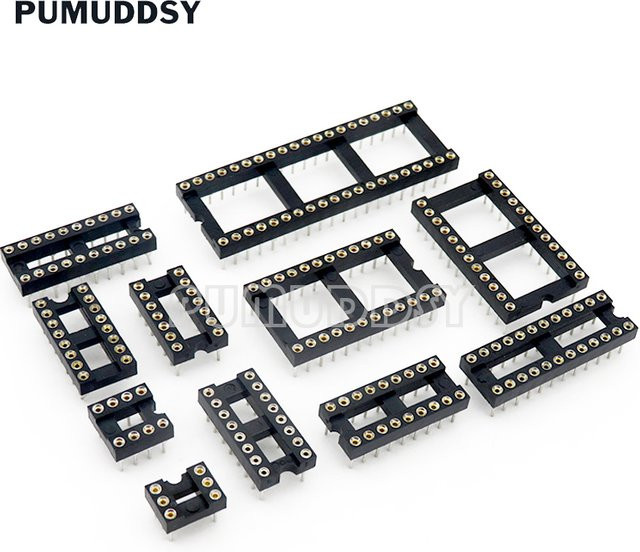 PUMUDDSY 10er Set Rundloch-IC-Buchsen DIP Stecker in Schwarz für 6 bis 40 Pins - Bild 1