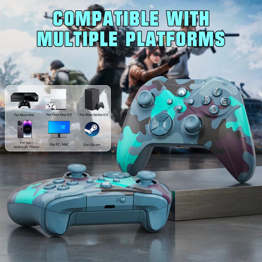 Turpow Kabelloses Gaming-Gamepad für Xbox One und Series X/S mit Hall-Effekt Joysticks, 6-Achsen-Gyrosensor, Dual-Vibration und Turbo-Funktion in Multicolour - Bild 2