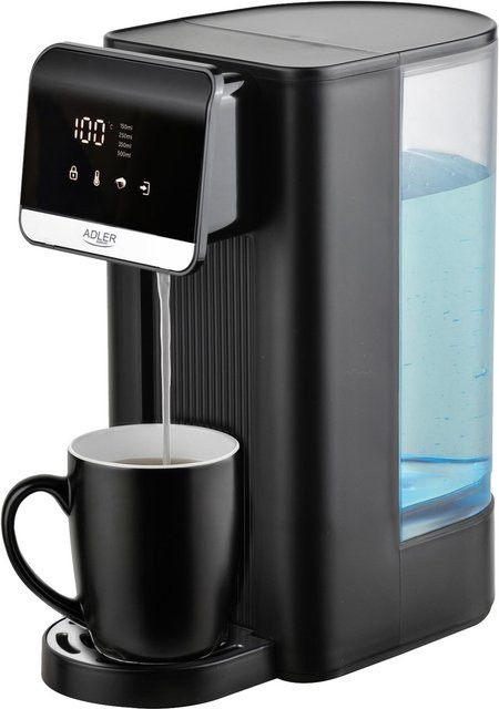 Adler AD1357 Heißwasserspender in Schwarz mit 2,5 l Fassungsvermögen, 2600 W Leistung, 8 Temperaturstufen, integriertem Filter und LCD-Panel - Bild 1