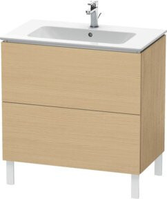 Duravit Waschtischunterschrank L-Cube in Ei Natur Beige mit 2 Auszügen, stehend, B: 82 cm, T: 48,1 cm, H: 70,4 cm - Bild 1