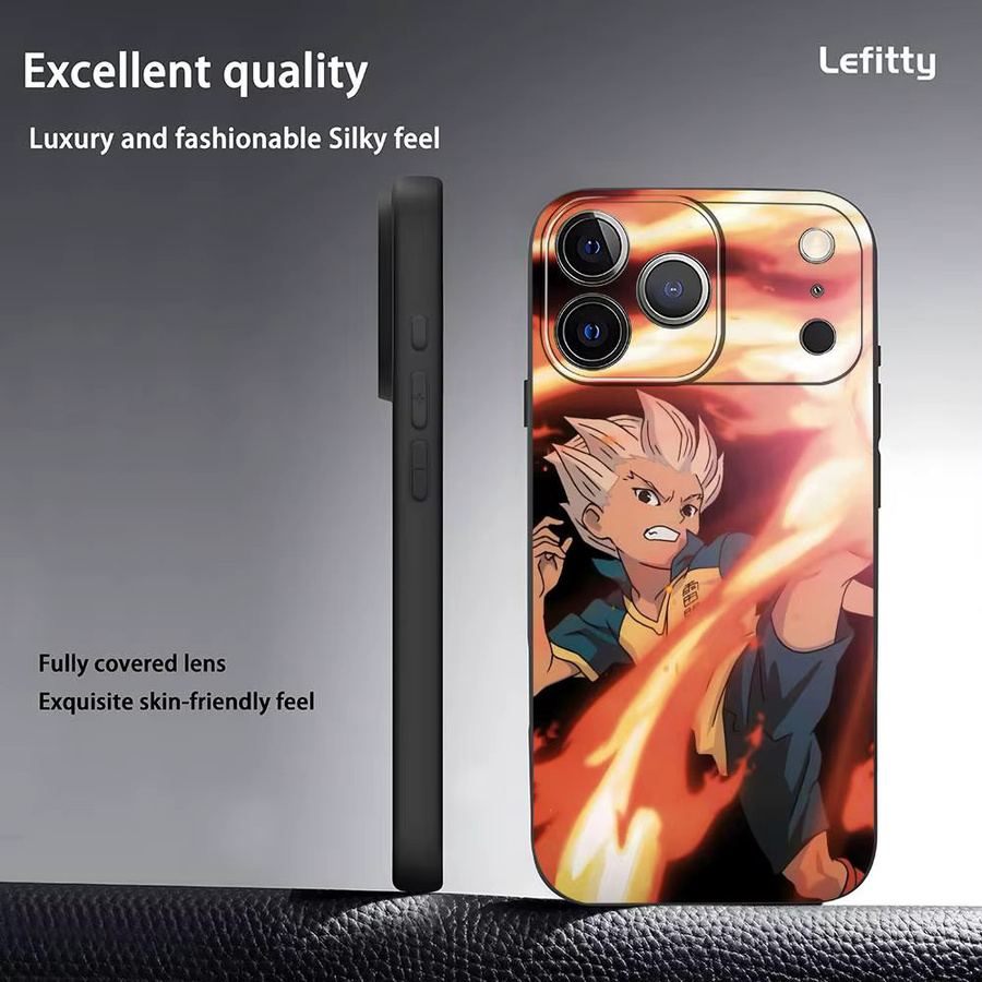 Inazuma Eleven S Anime Handyhülle für iPhone 11 bis 17 Pro Max Plus Mini, Schwarz Frosted Soft Shell - Bild 3