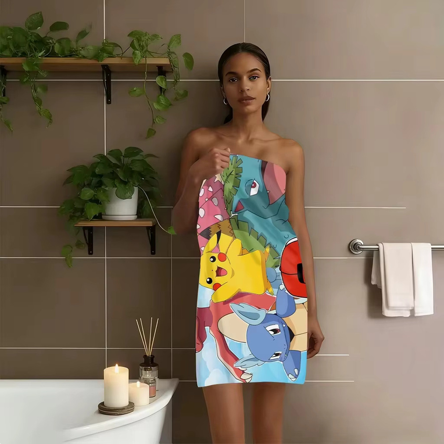 Potdemiel Pokémon Pikachu Strandtuch aus Mikrofaser, schnell trocknend und sandfrei, Multicolor - Bild 3