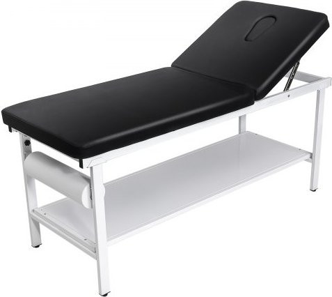VEVOR Untersuchungsliege in Schwarz mit verstellbarer Rückenlehne und Papierrollenhalter, B/T/H: 185,5 x 70,5 x 81,5 cm - Bild 1