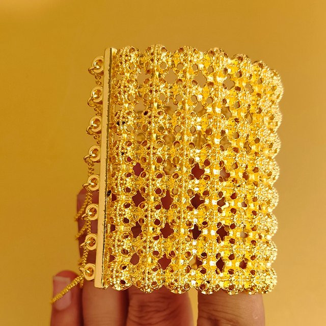 annayoyo Armband, Goldfarbe, Damen, Offenes breites Drahtarmband - Bild 1