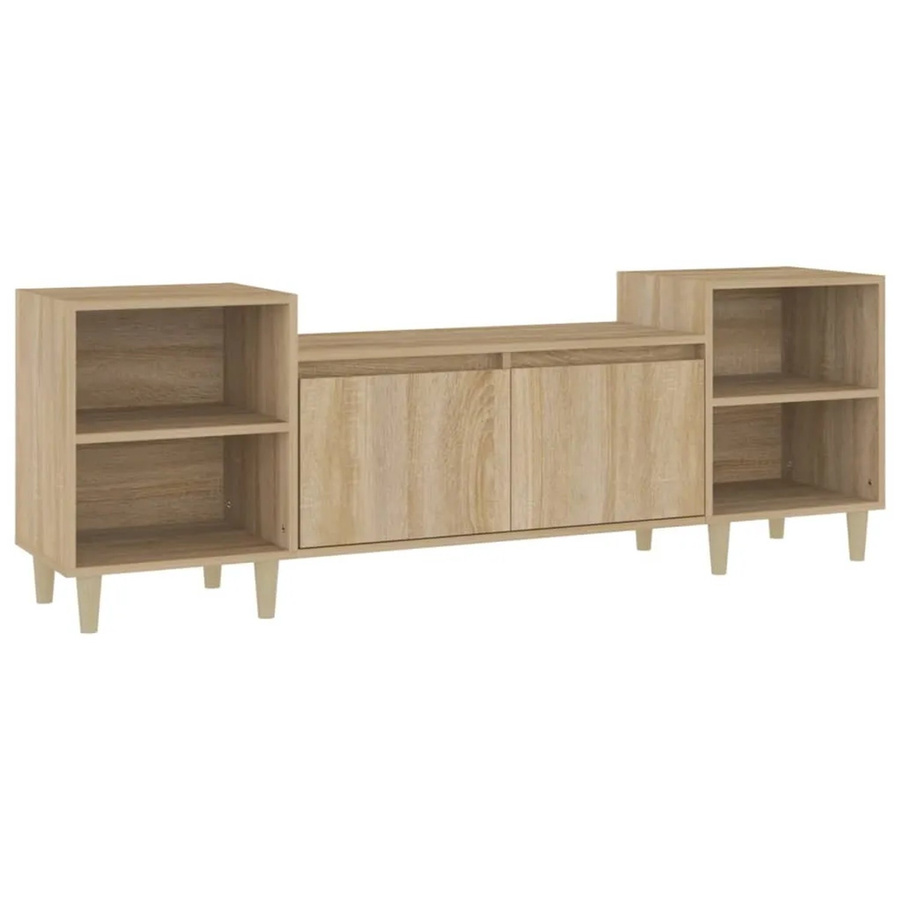 vidaXL TV-Schrank aus Eukalyptusholz in Braun, B/T/H: 160 x 35 x 55 cm - Bild 2